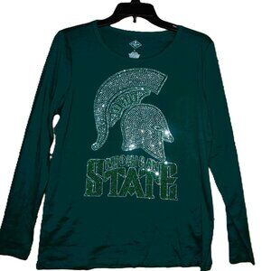 Michigan State rhinestone RN green long sleeve shirt XS S M L XL XXL 1X 2X 3X …